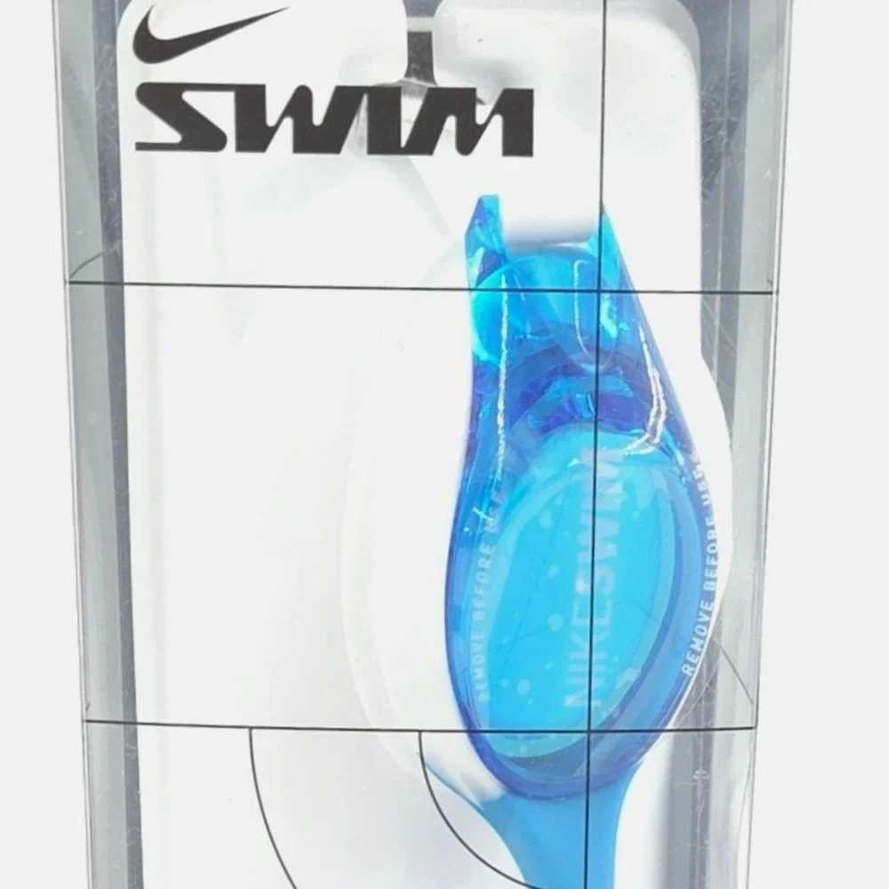 Nike Lil' Swoosh Kids Swim Goggles Blue Ages 3-6 Anti-Fog UV Protection NEW